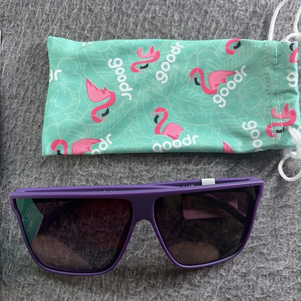 Goodr Adult Keeping A High Profile Plastic Square Sunglasses - Purple Polarized